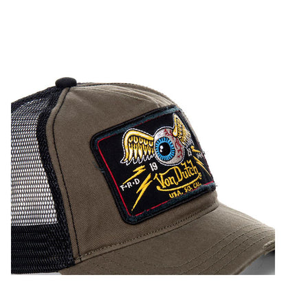 Von Dutch Heritage Cap Square Patch Eyes Kaki