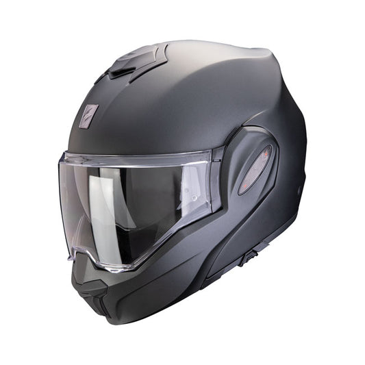 Scorpion EXO-Tech Evo Pro Helmet Pearl Matte Black - motorcycle helmets at Pedro's Parts
