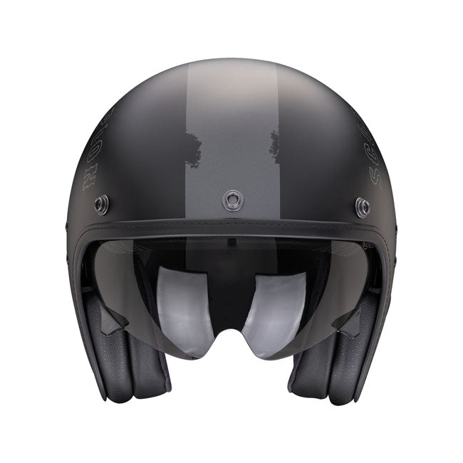 Scorpion Belfast Evo Helmet Matte Black/Silver - motorcycle helmets at Pedro's Parts