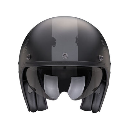 Scorpion Belfast Evo Helmet Matte Black/Silver - motorcycle helmets at Pedro's Parts