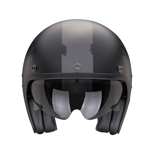 Scorpion Belfast Evo Helmet Matte Black/Silver - motorcycle helmets at Pedro's Parts