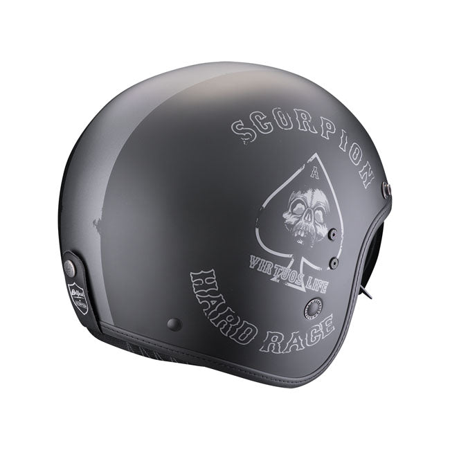 Scorpion Belfast Evo Helmet Matte Black/Silver - motorcycle helmets at Pedro's Parts