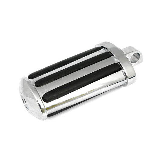Rail Kick Pedal. Flat Style. with Rubber Inlays. Chrome
