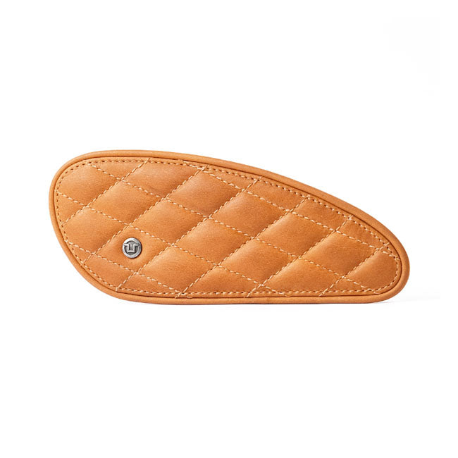 Trip Machine, Diamond Leather Gas Tank Pad Set. Tan