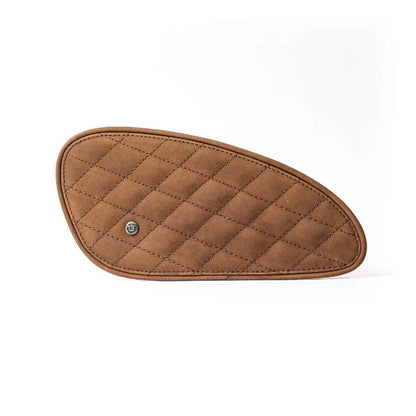 Trip Machine, Diamond Leather Gas Tank Pad Set. Tobacco