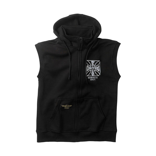 WCC OG ATX Sleeveless Zip Hoodie Black