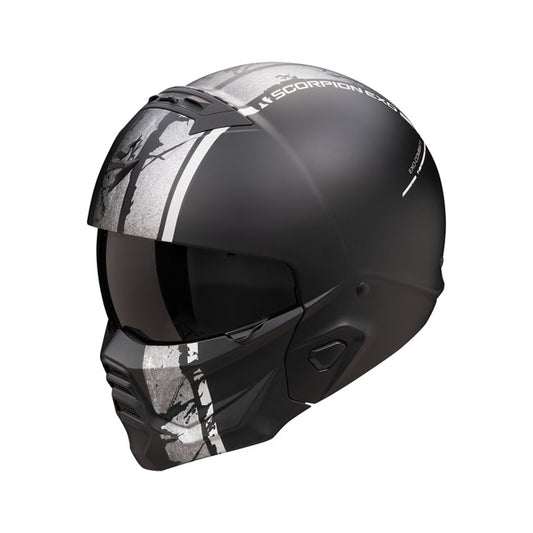 Scorpion EXO-Combat II Lord Matte Black/Silver Helmet - motorcycle helmets at Pedro's Parts