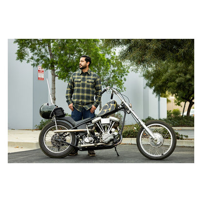 Biltwell Hi Test Flannel shirt moss from Biltwell at Pedro’s Parts