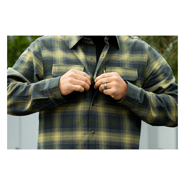 Biltwell Hi Test Flannel shirt moss from Biltwell at Pedro’s Parts