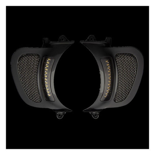 Custom Dynamics V2 Road Glide LED Vents Inserts - Black - Custom Dynamics turn signals fairing at Pedro's Parts