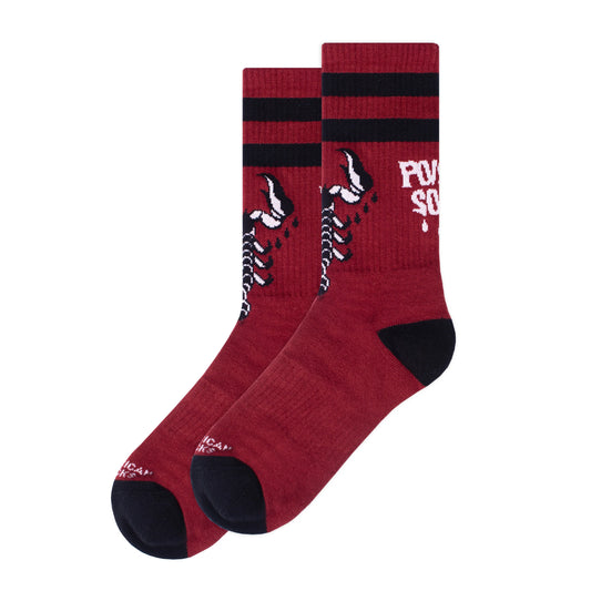 American socks Mid High Poison Soul socks red