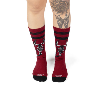 American socks Mid High Poison Soul socks red