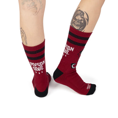American socks Mid High Poison Soul socks red