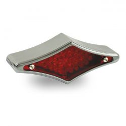 MCS Flat-lens diamond LED taillight. Chrome