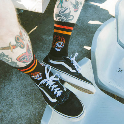 American socks Mid High Piston Rebels socks black