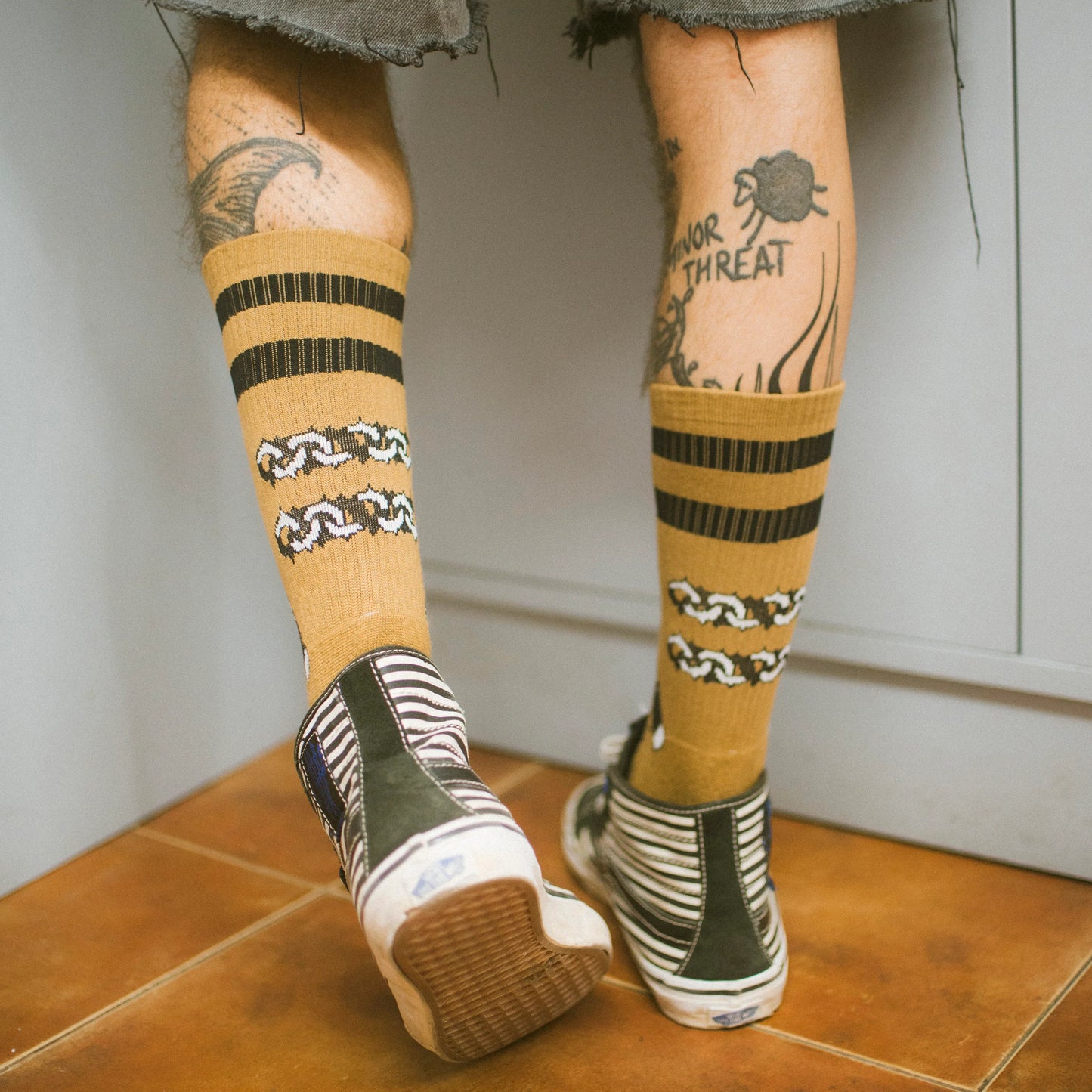 American socks Mid High Fight socks back/brown