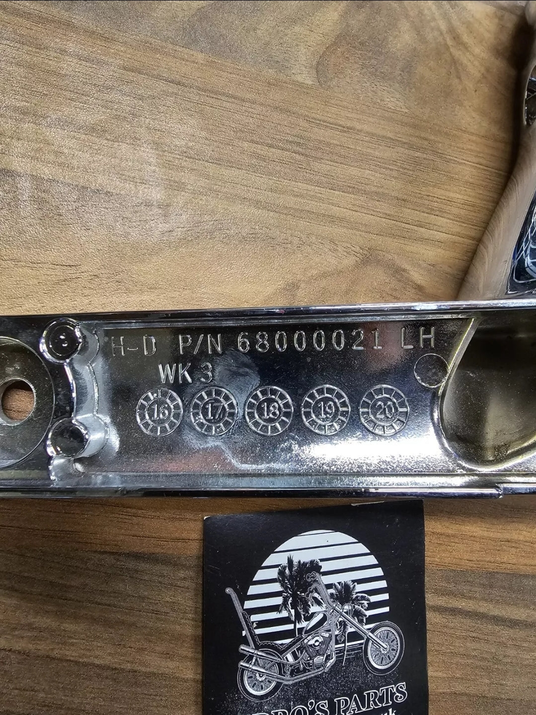 Harley-Davidson Left Hand Chrome Aux Lighting Mount Bracket 68000021
