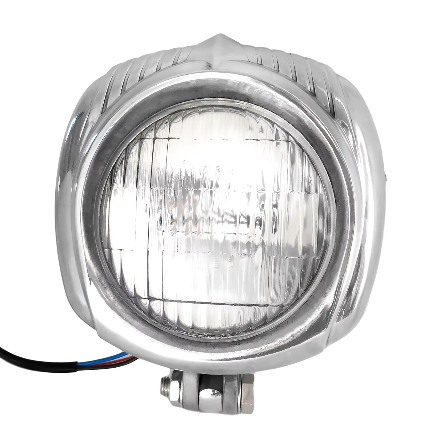 4.5" Chrome/Clear Motorcycle Headlight