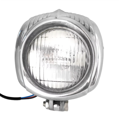4.5" Chrome/Clear Motorcycle Headlight
