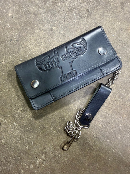 Cycle Zombies Leather Chain Wallet - Black