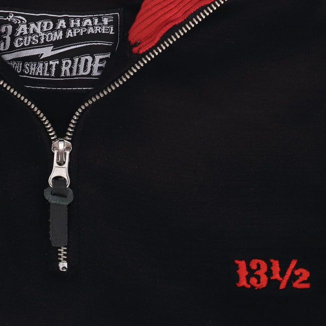 13 1/2 Outlaw half-zip sweater black/red