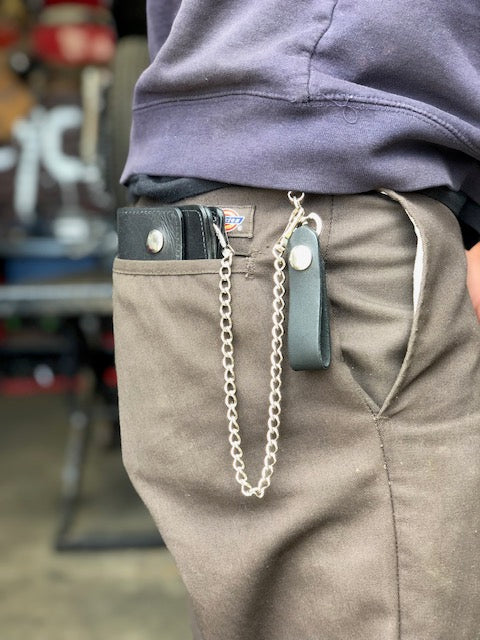 Cycle Zombies Leather Chain Wallet - Brown