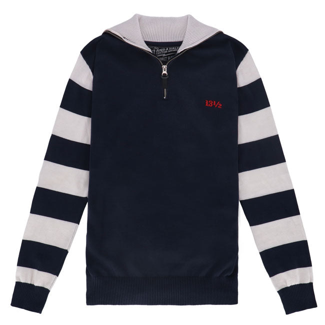 13 1/2 Outlaw half-zip sweater Navy/White