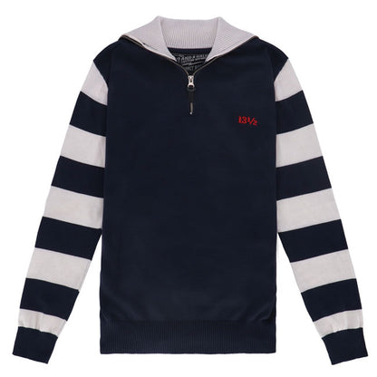 13 1/2 Outlaw half-zip sweater Navy/White