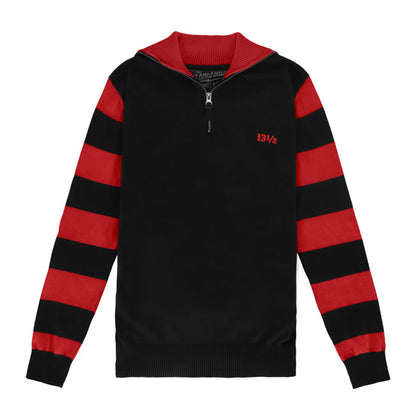 13 1/2 Outlaw half-zip sweater black/red