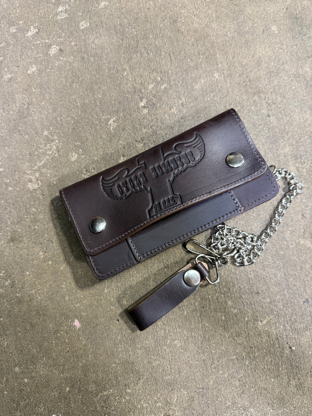 Cycle Zombies Leather Chain Wallet - Brown